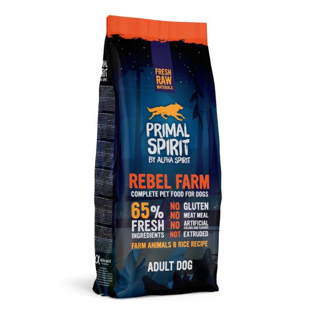 PRIMAL 65% Rebel Farm Dog Food 12kg