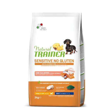 Natural Trainer ADULT DOG SENSITIVE NO GLUTEN MINI su lašiša 2kg