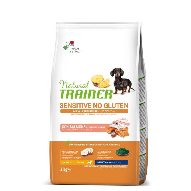 Natural Trainer ADULT DOG SENSITIVE NO GLUTEN MINI su lašiša 2kg