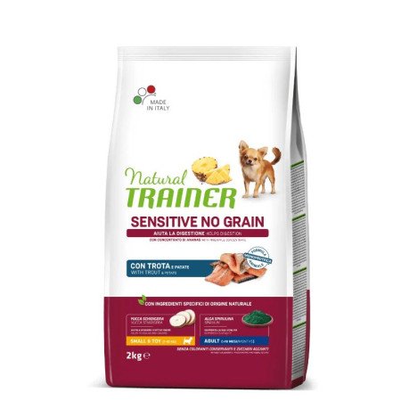 Natural Trainer ADULT DOG SENSITIVE NO GRAIN Mini su pėtakiu 2kg