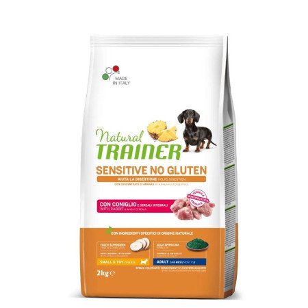 Natural Trainer ADULT DOG SENSITIVE NO GLUTEN MINI su triušiena 2kg