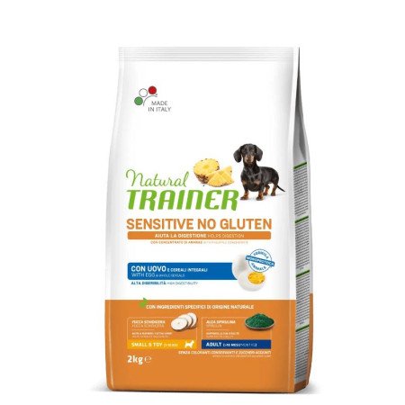 Natural Trainer ADULT DOG SENSITIVE NO GLUTEN MINI su kiaušiniu 2kg