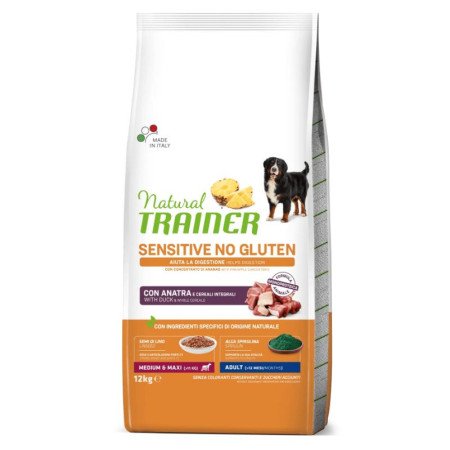 Natural Trainer ADULT DOG SENSITIVE NO GLUTEN M/M su antiena 12kg